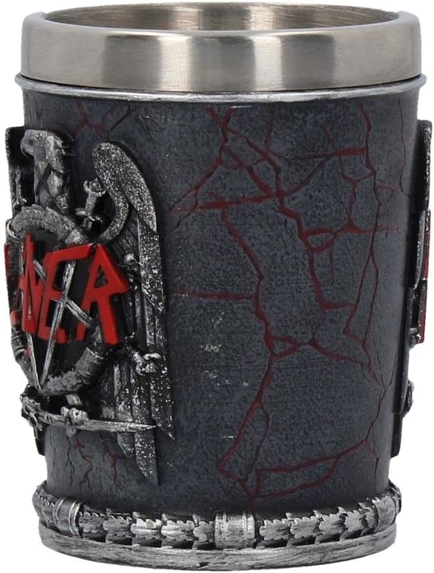 Nemesis Now B4132M8 Slayer Shot Glass 7cm Black, Resin w/Stainless Steel Insert