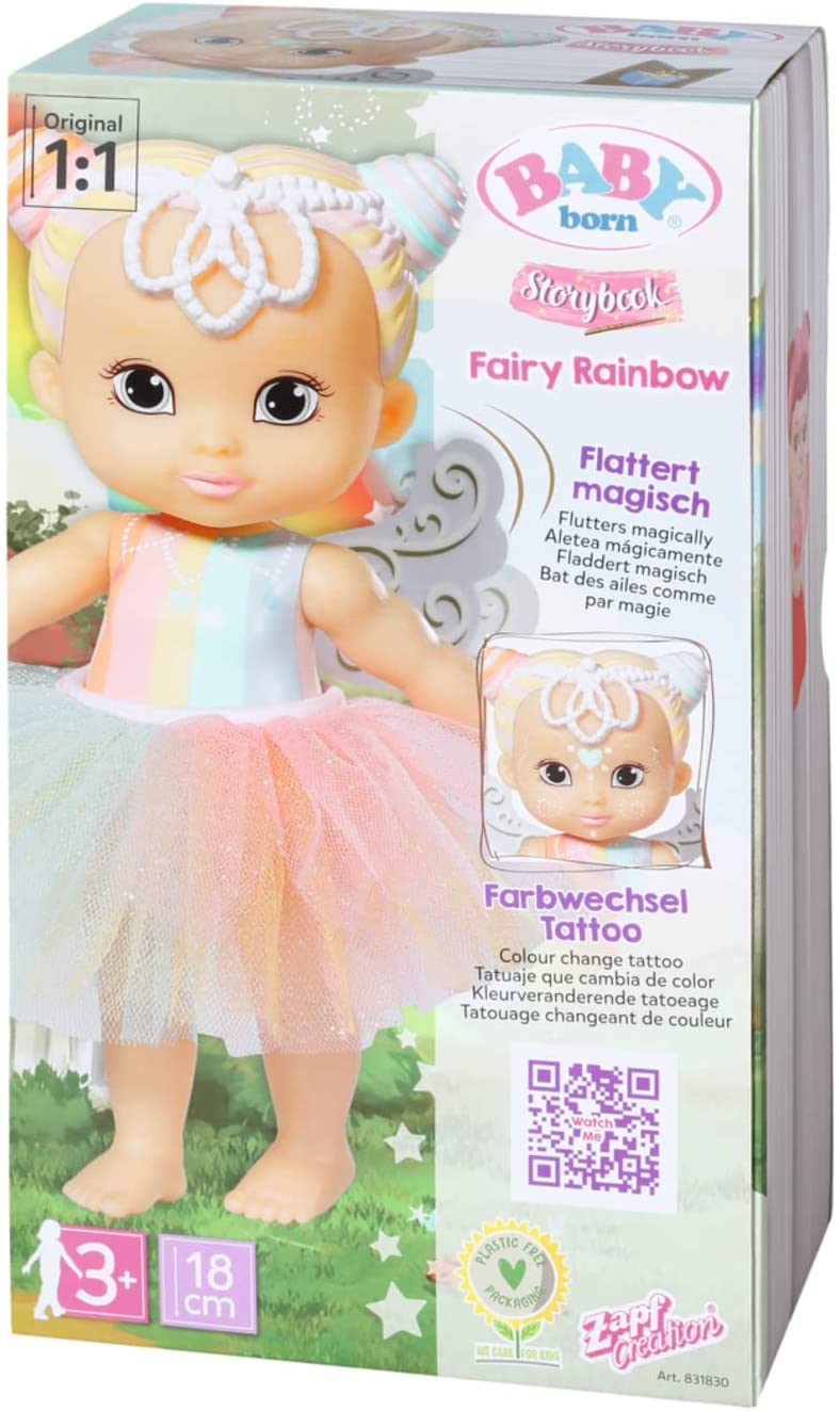 BABY born 831830 Storybook Fairy Rainbow Rainbow-18cm Fluttering Wings-Includes