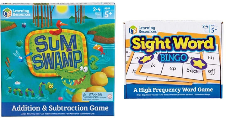 Learning Resources Sum Swamp Addition & Subtraction Game & Learning Resources Sight Word Bingo