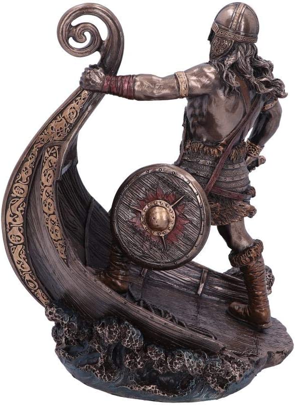 Nemesis Now Bronzed Halvor Viking Longship Figurine, One Size