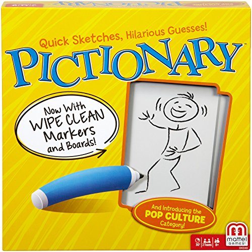 Mattel Games Pictionary snel-teken-raadsspel, volwassen en junior aanwijzingen