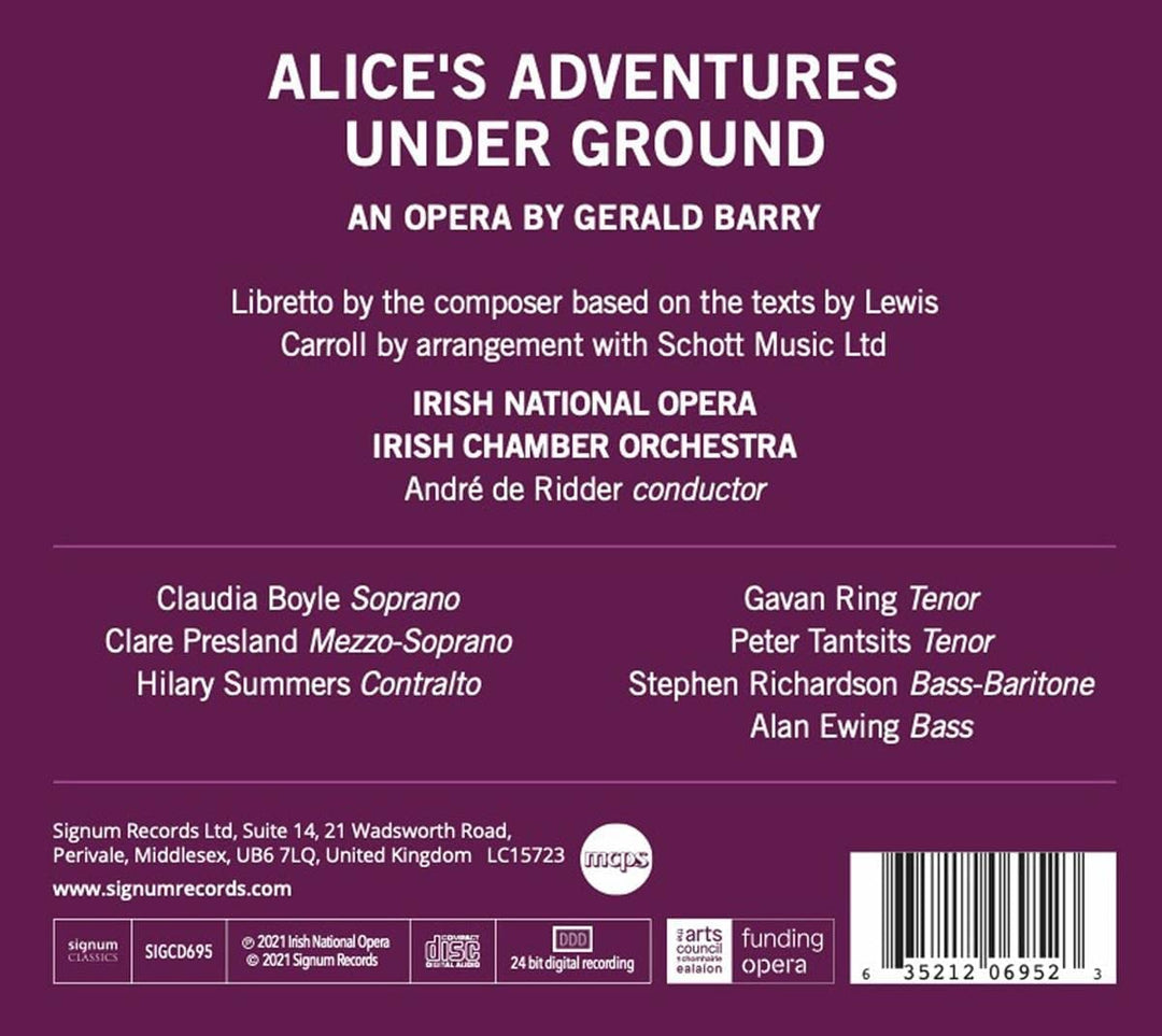 Boyle - Gerald Barry: Alice's Adventures Under Ground [Audio CD]