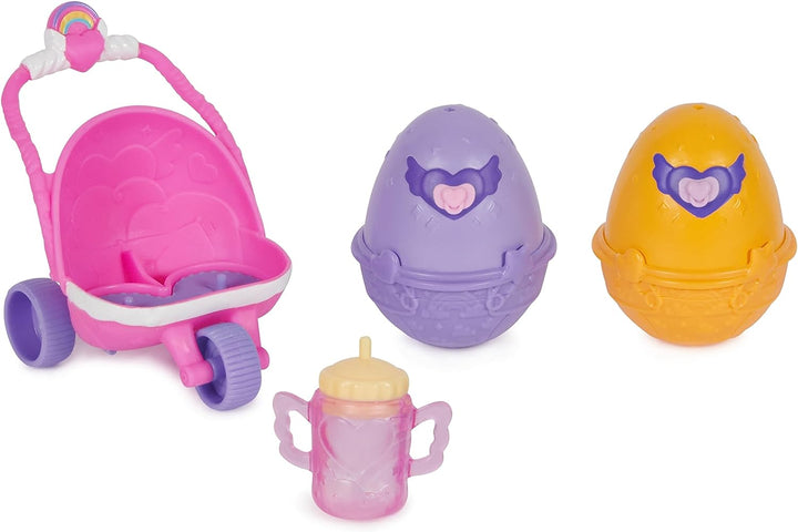 HATCHIMALS Alive, Hatch N' Stroll Spielset mit Kinderwagenspielzeug und 2 Minifiguren