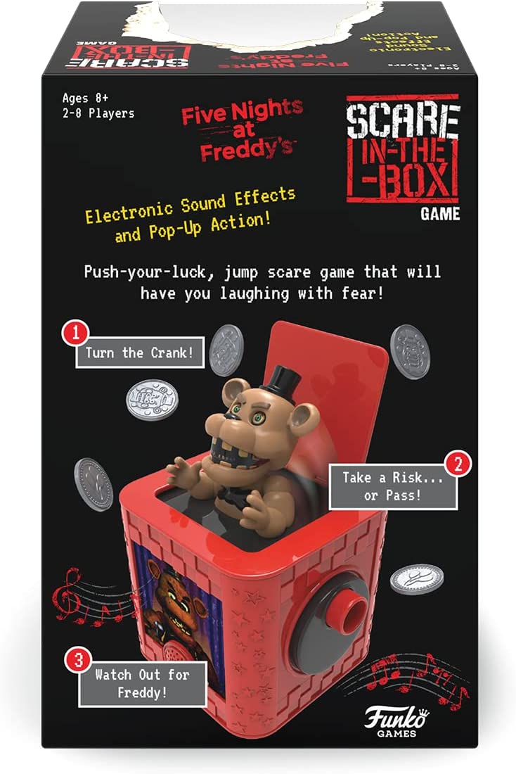 Funko Games Five Nights at Freddy's (FNAF) - Scare In the Box Game | Ages 8+ | 2-8 Players | Sound Effects and Pop-Up Action