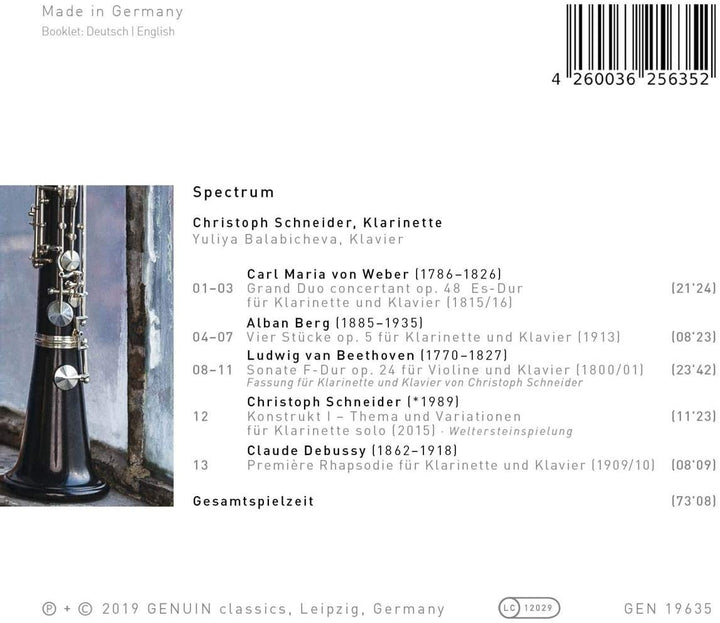 Spectrum [Christoph Schneider; Yuliya Balabicheva] [Genuin Classics: GEN19635] [Audio CD]