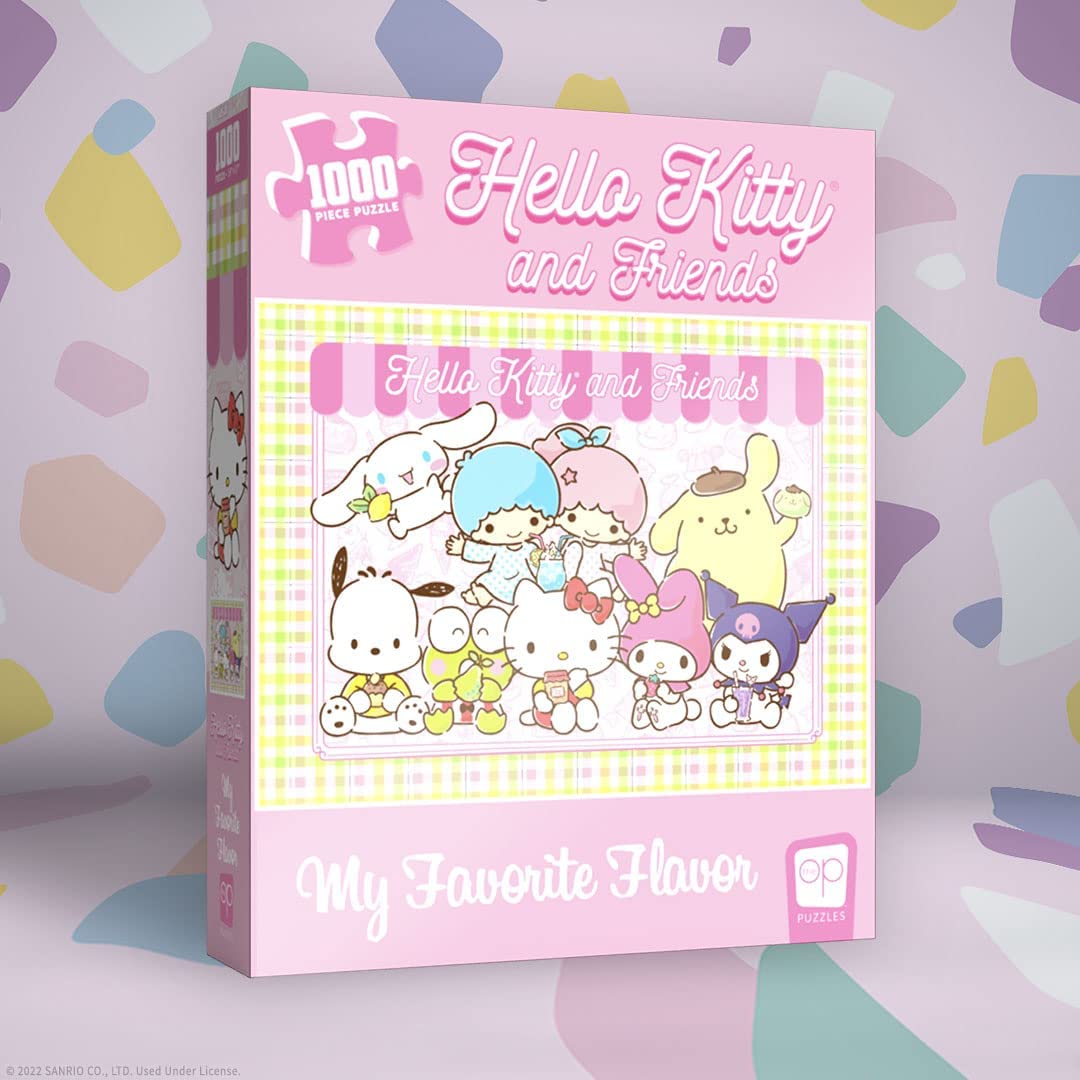 Hello Kitty® and Friends My Favorite Flavor 1000 Piece Jigsaw Puzzle | Collectible Puzzle Artwork Featuring Hello Kitty, Cinnamoroll, Keroppi | Officially-Licensed Hello Kitty Puzzle & Merchandise