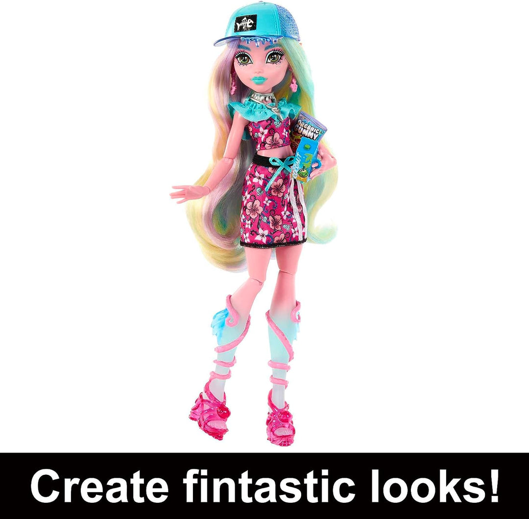 Monster High Puppen- und Modeset, Lagoona Blue mit Ankleideschrank und 19+ Sur