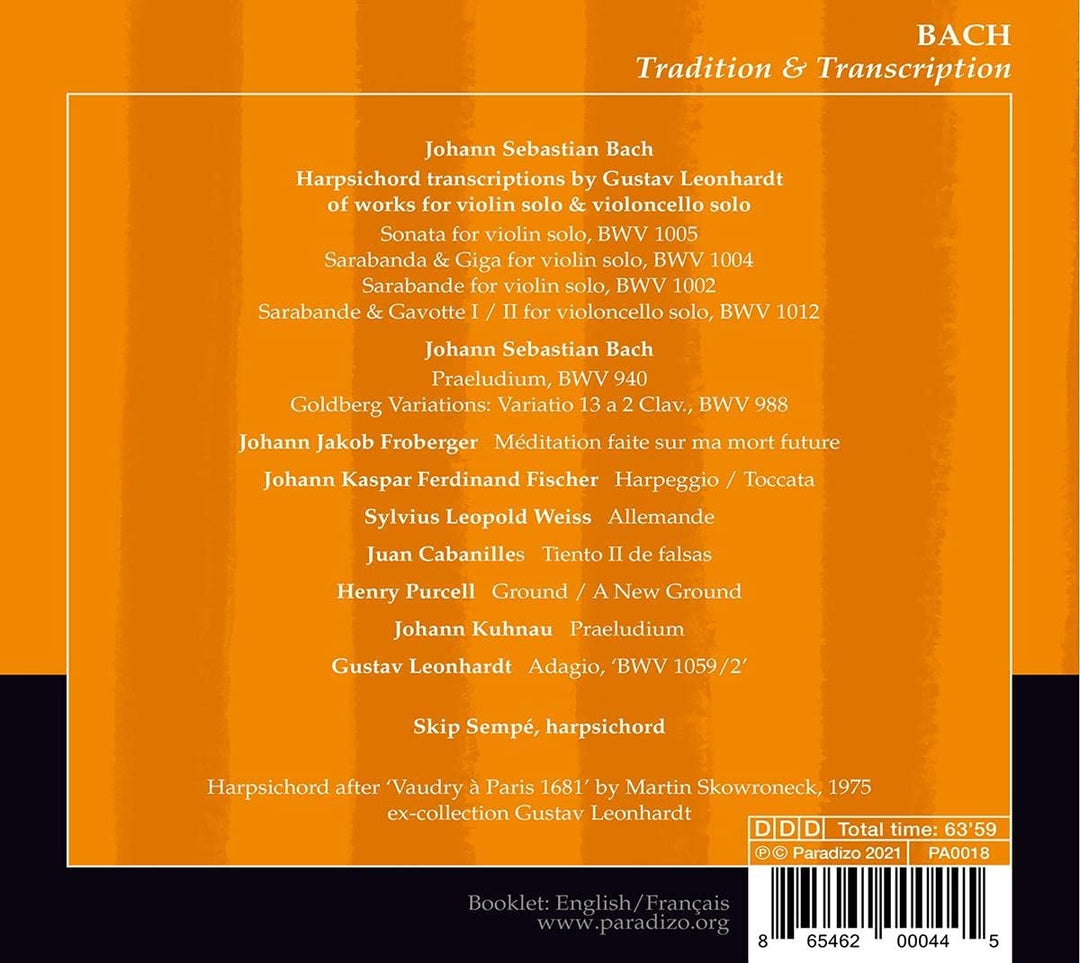 Bach: Tradition & Transcription [Audio CD]