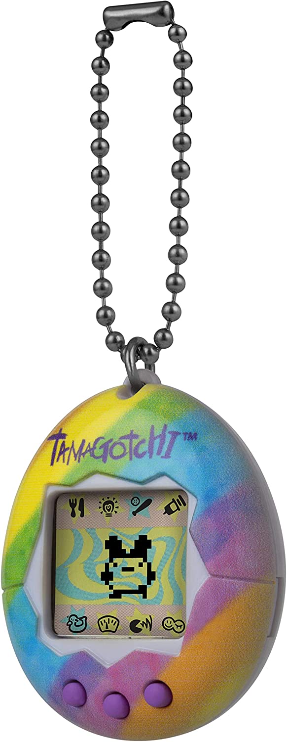 TAMAGOTCHI Original Bandai Spring Stripes Shell with Chain - The Original Virtual Pet