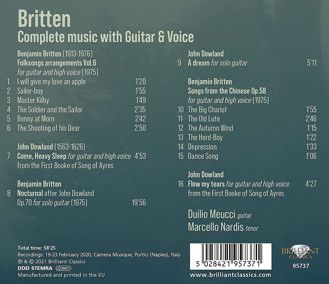 Britten; Complete Music with Guitar & Voice [Audio CD]