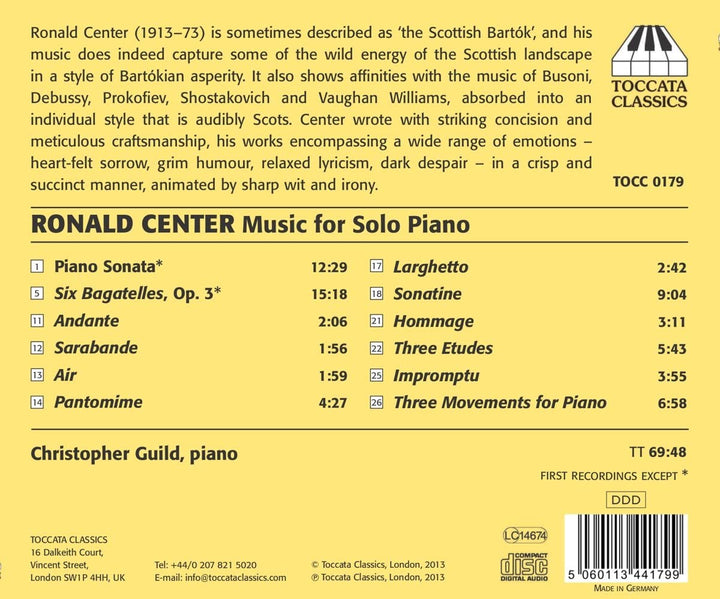 Center: Piano Music [Christopher Guild] [Toccata: TOCC 0179] [Audio CD]