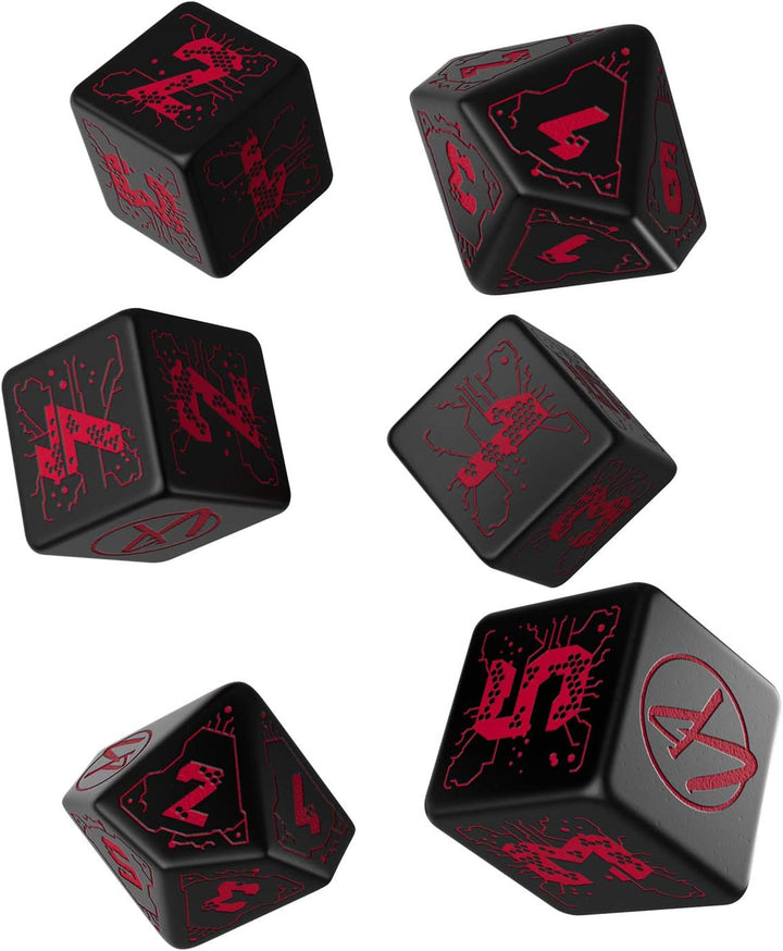 Q WORKSHOP Cyberpunk Red Essential Dice Set (Red Essential)