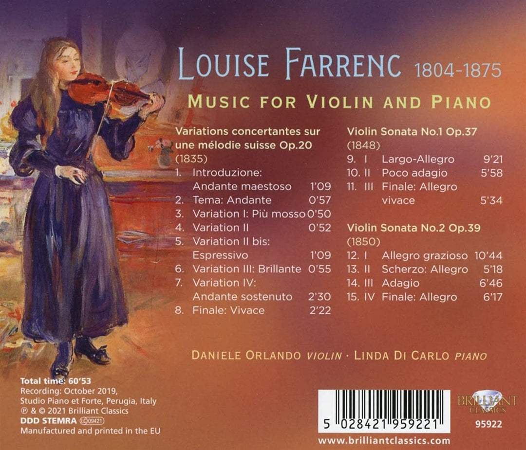 Daniele Orlando - Farrenc: Music for Violin & Piano [Audio CD]