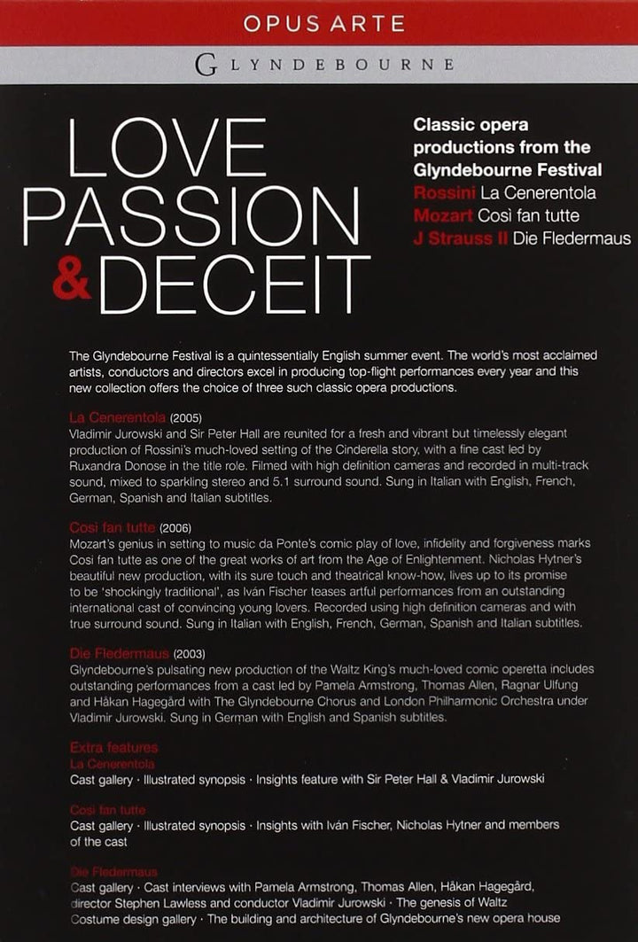 Love Passion And Deceit (Glyndebourne (Opus Arte: OA1074BD) [2012] - [DVD]