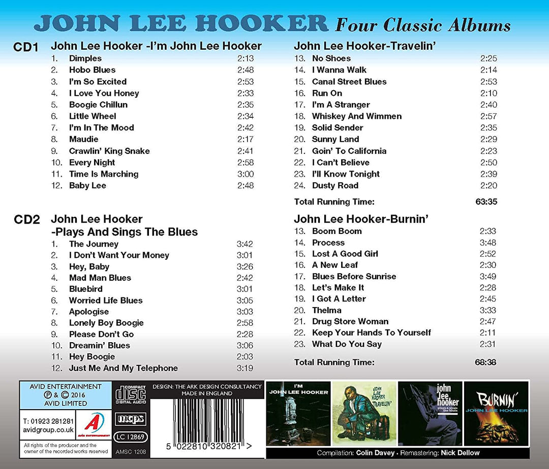 Four Classic Albums (I'm John Lee Hooker / Travelin' / Plays And Sings The Blues / Burnin') - John Lee Hooker  [Audio CD]