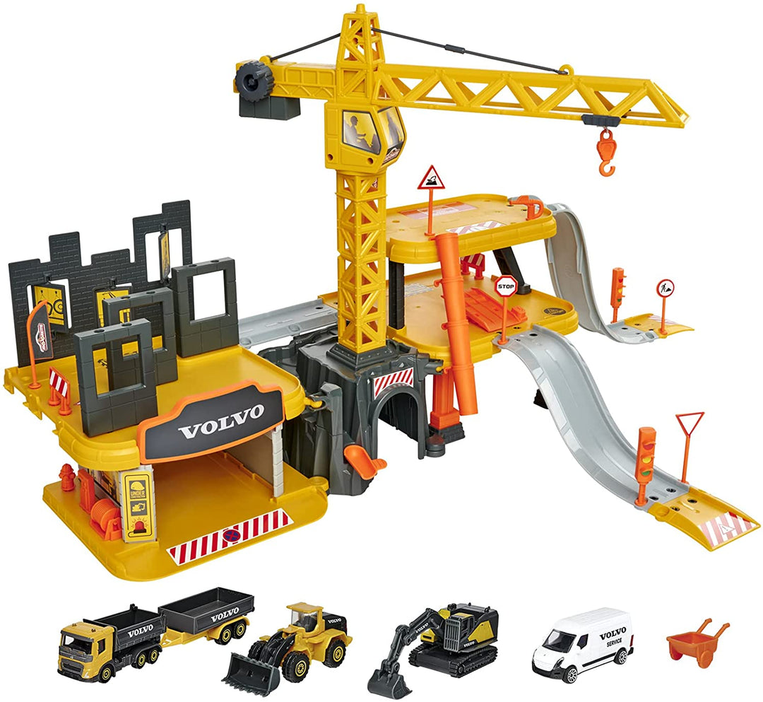 Volvo 212050032 Construction PLAYSET with 5 DIE-CAST Cars, Yellow