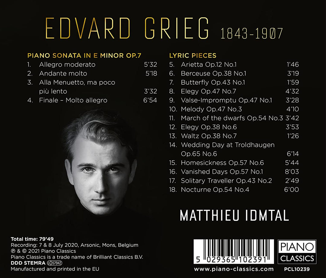 Matthieu Idmtal - Grieg: Piano Sonata, 14 Lyric Pieces [Audio CD]