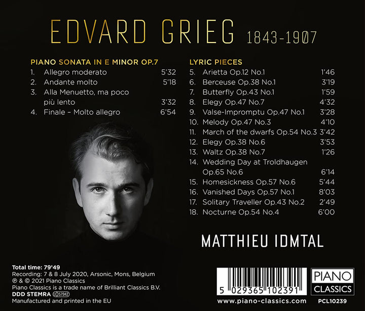 Matthieu Idmtal - Grieg: Piano Sonata, 14 Lyric Pieces [Audio CD]