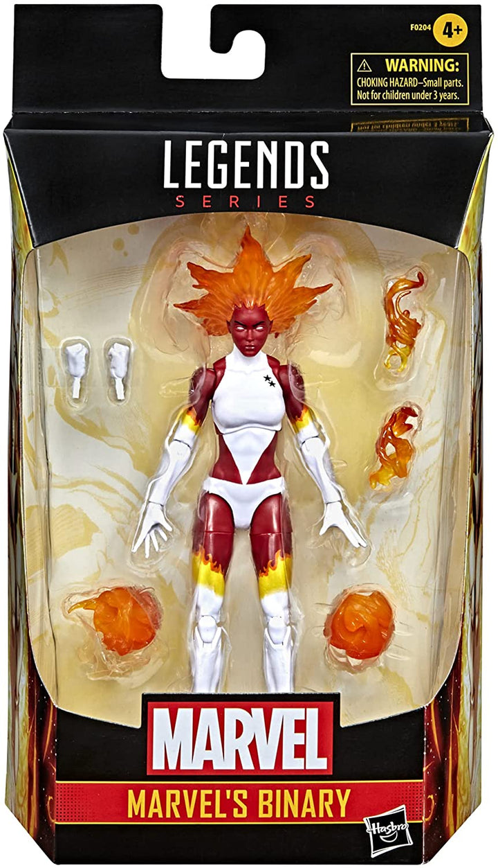 Marvel Legends Series 6-Inch Binary Figure with Premium Design and 6 Accessories