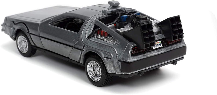 Jada Toys 253252017 Time Machine Back to The Future 1 Die-cast Car with Opening Doors 1:32 Scale Metallic Silver