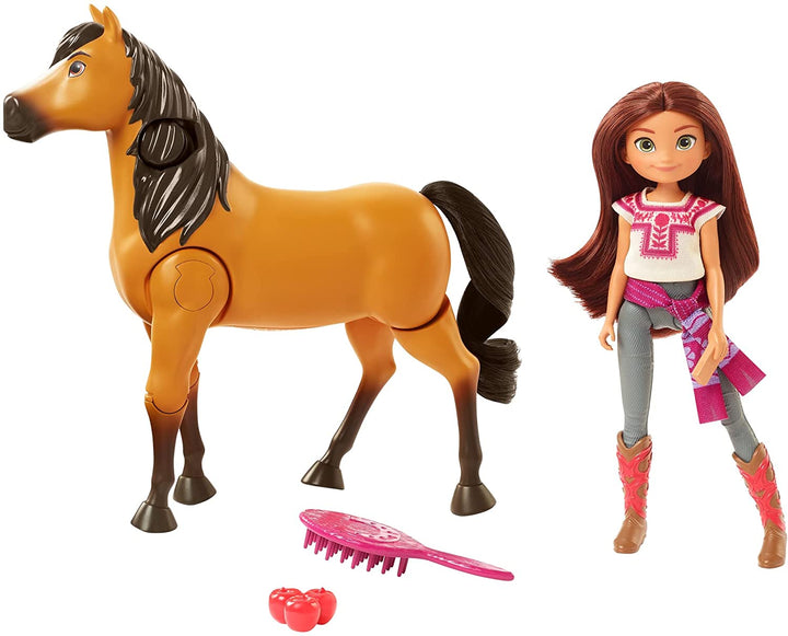 Spirit Untamed Ride Together Lucky Doll (7-in/17.78-cm) & Spirit Horse (8-in/20.32-cm), Horse Mount Feature