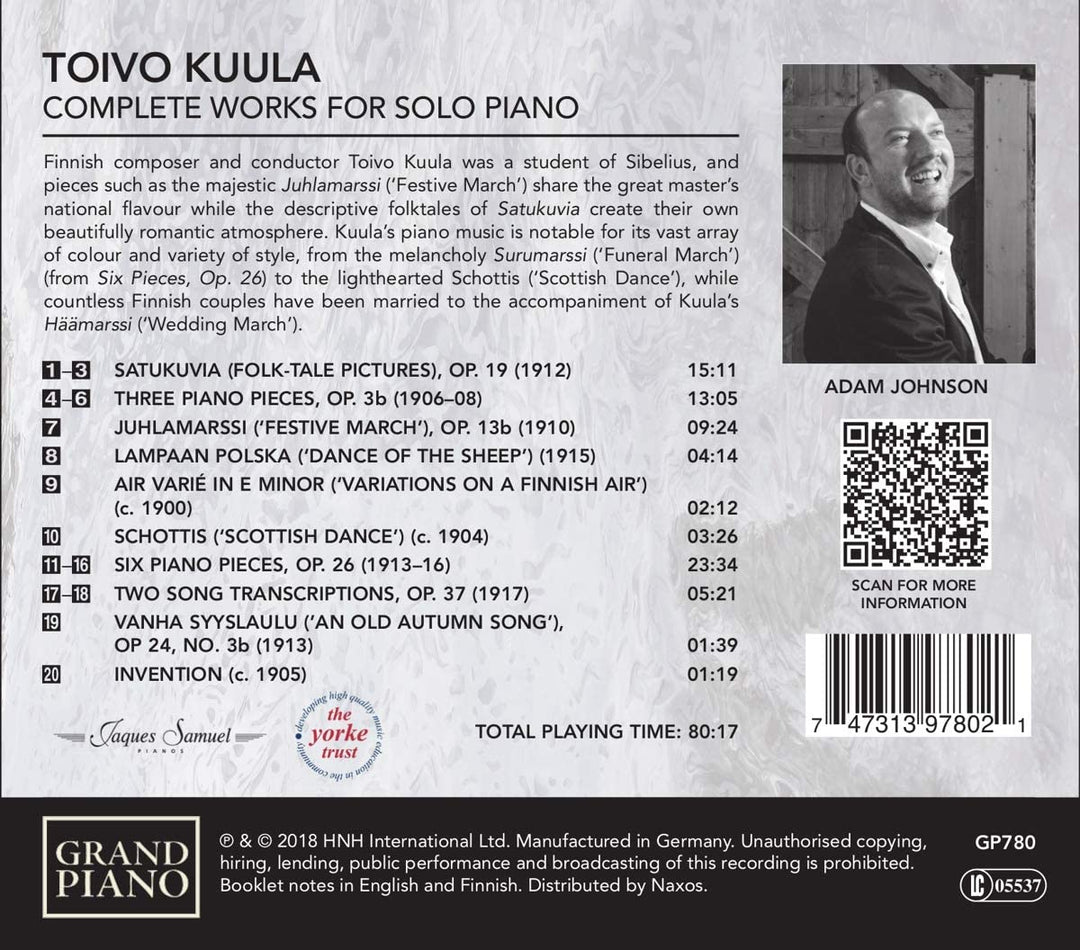 Kuula: Complete Works Piano [Adam Johnson] [Grand Piano: GP780] [Audio CD]