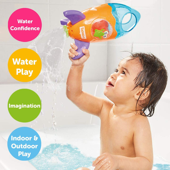 Toomies E72357 Tomy Fountain Rocket Bath Shower Baby Toy for Water Play Preschool Children's, Multicolour, 16 x 14 x 28 cm