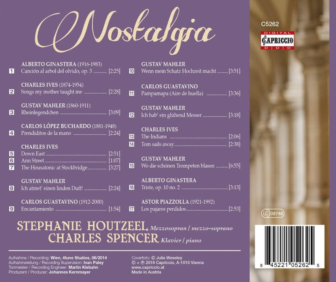 Stephanie Houtzeel - Nostalgia [Stephanie Houtzeel; Charles Spencer] [Capriccio: C5262] [Audio CD]