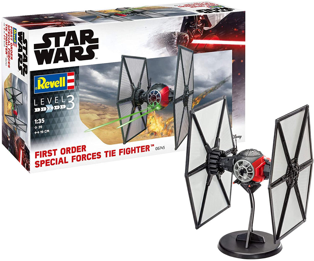 Revell RV06745 Star Wars 1:35 - Special Forces TIE Fighter Storm Trooper Plastic Model kit, Black, 1/35