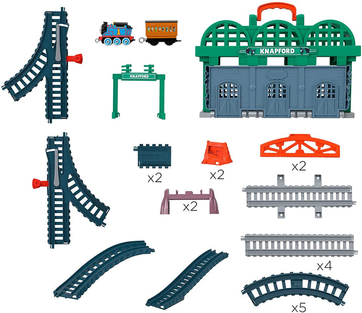 Fisher-Price Thomas & Friends Knapford Station Train Set track with 2 in 1 plays