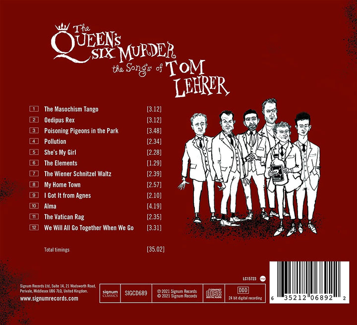 The Queen'S Six - The Queen's Six Murder The Songs Of Tom Lehrer [Audio CD]