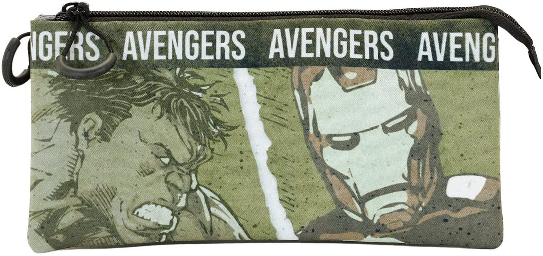 The Avengers Shout-Fan Triple Pencil Case, Military Green