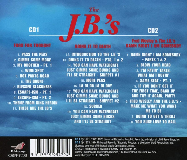 The J.B.'s - Food For Thought / Doing It To Death / Damn Right I Am Somebody [Audio CD]