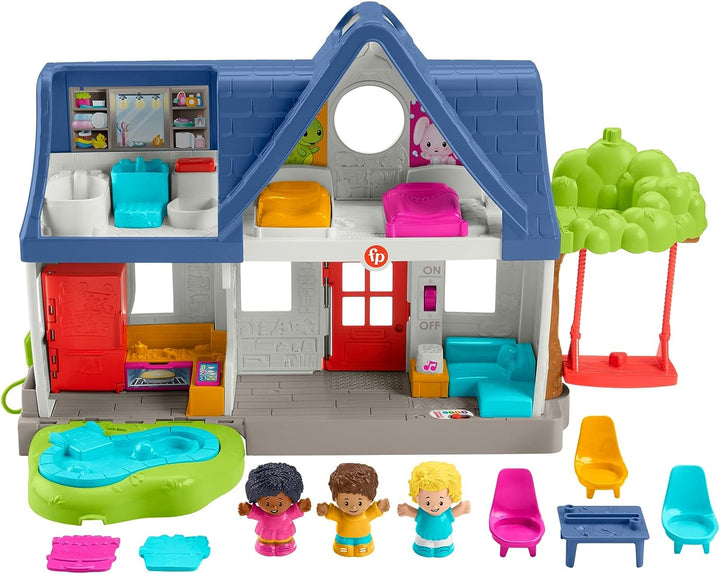 Fisher-Price Little People Friends Together Play House – UK-englische Ausgabe, Spielset mit Smart Stages-Lerninhalten für Kleinkinder und Vorschulkinder