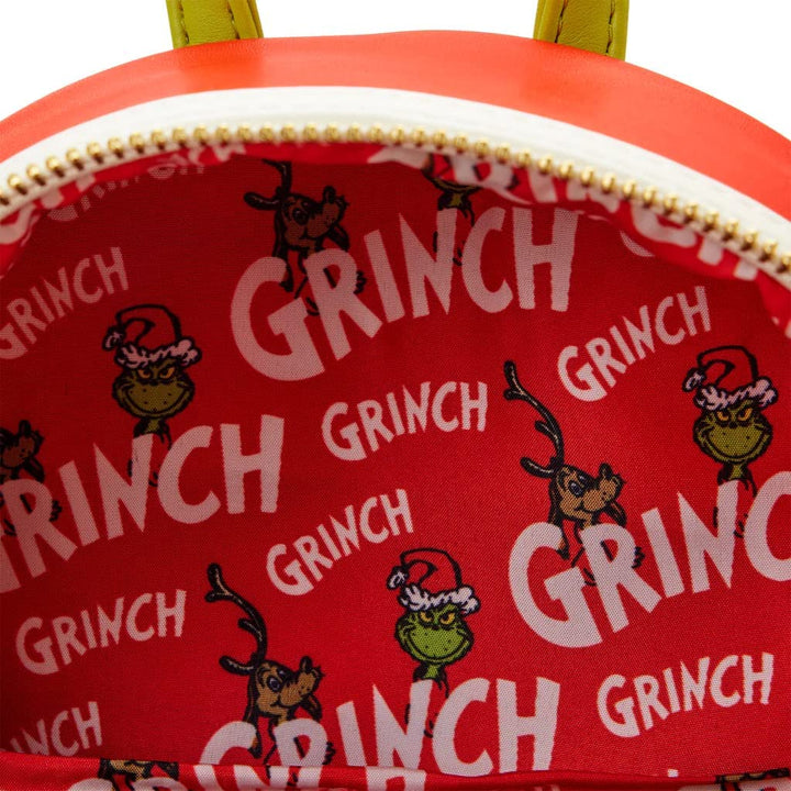 Loungefly Dr Seuss How the Grinch Stole Christmas Lenticular Heart Double Strap Mini Backpack