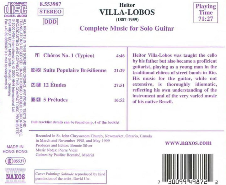 The Complete Music for Solo Guitar - Villa-Lobos, Heitor [Audio CD]