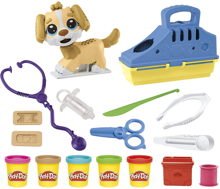 Play-Doh Care 'n Carry Vet Playset with Toy Dog, Carrier, 10 Tools, 5 Colors F36