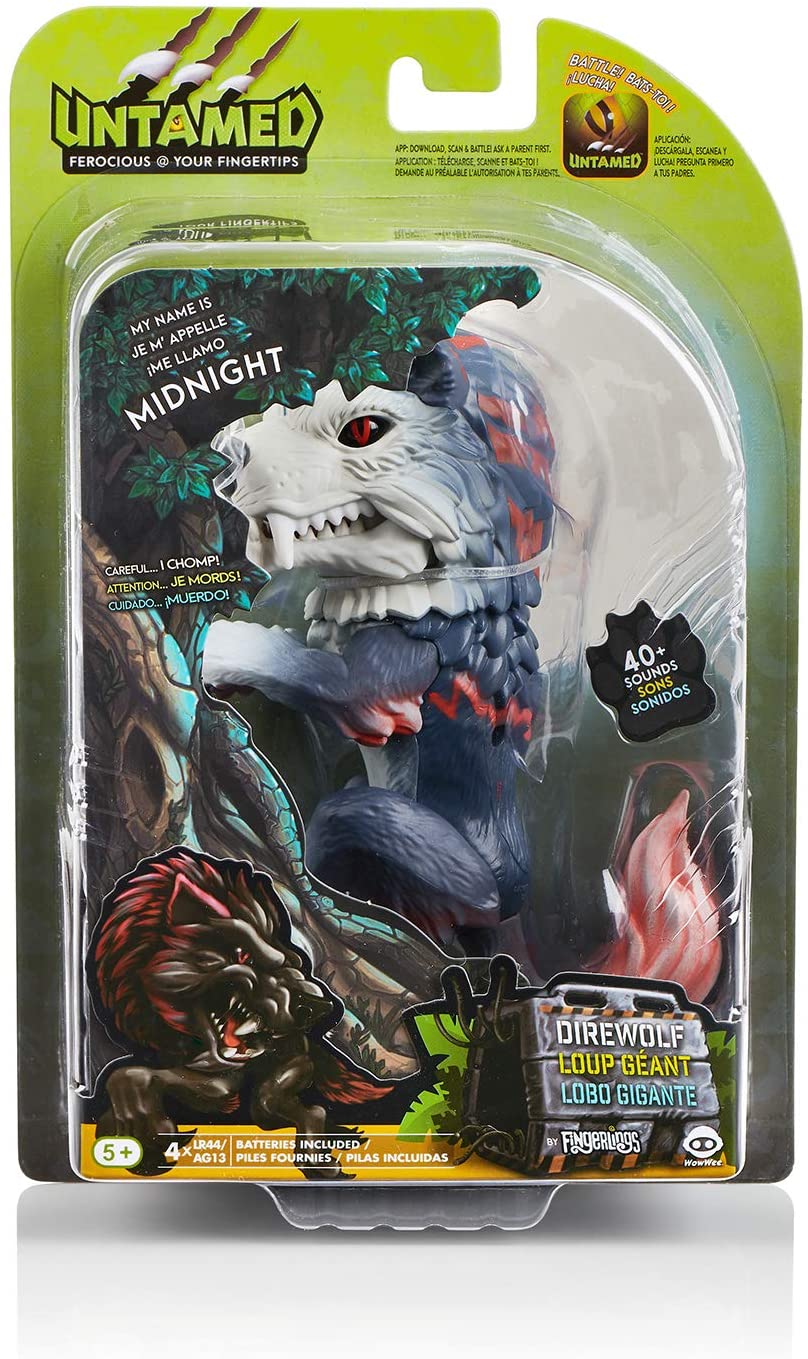 Wow Wee 3961 Untamed Dire Wolf van Fingerlings - Midnight (zwart en rood)