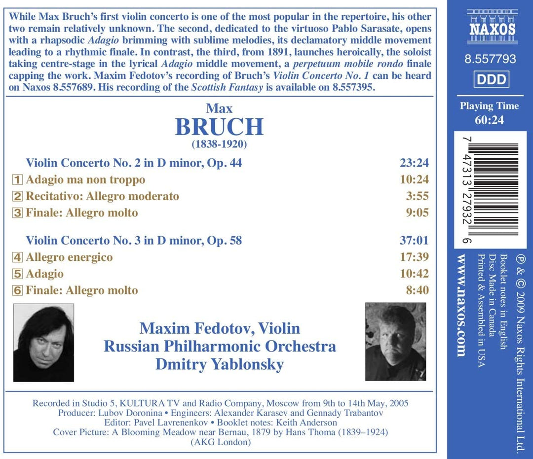 Bruch: Violin Concertos Nos.2 & 3 - Fedotov [Audio CD]