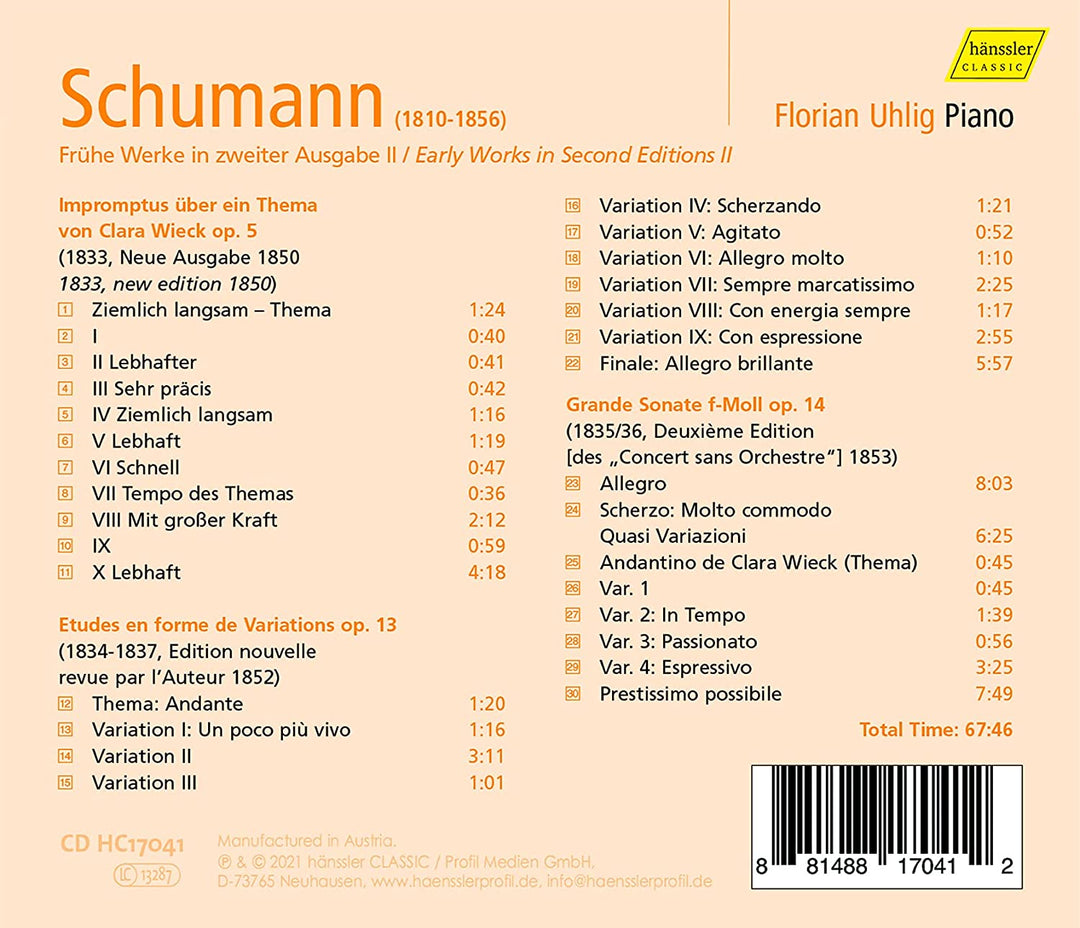 Florian Uhlig - Piano Works Vol.15 [Florian Uhlig] [Hanssler Classics: HC17041] [Audio CD]