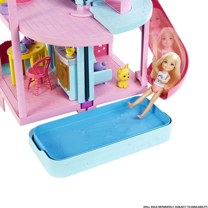 Barbie Chelsea Playhouse (ca. 20 Zoll) Puppenhaus mit Haustieren und mehr als 15 Zubehörteilen