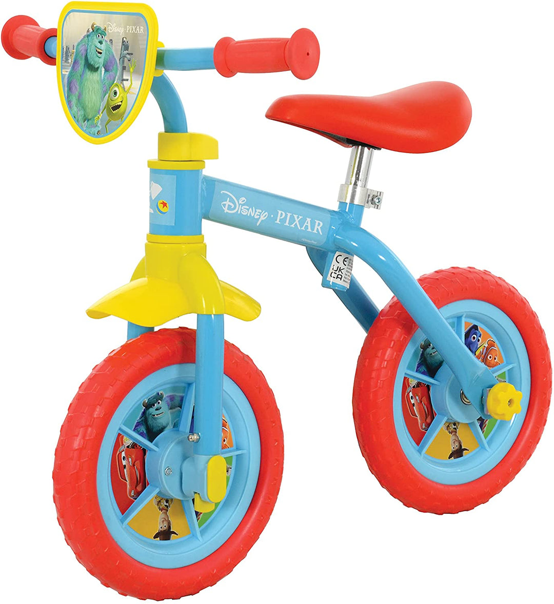 Disney Unisex-Youth Pixar Switch It Multi Character 2in1 10" Training Bike, Mult