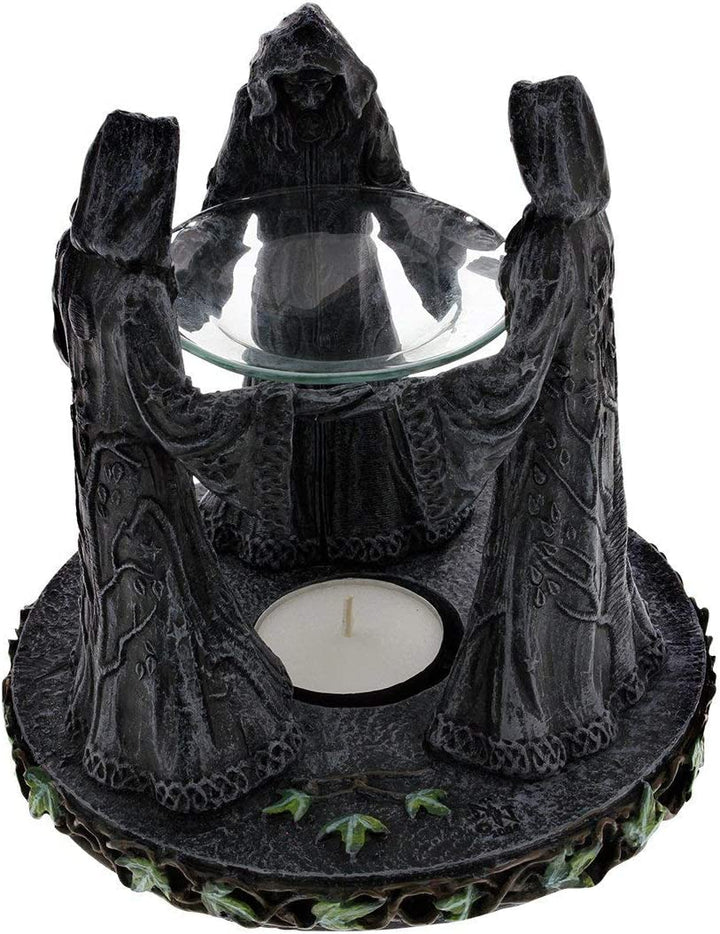 Nemesis Now Magik Circle Oil Burner 16cm Grey, Resin