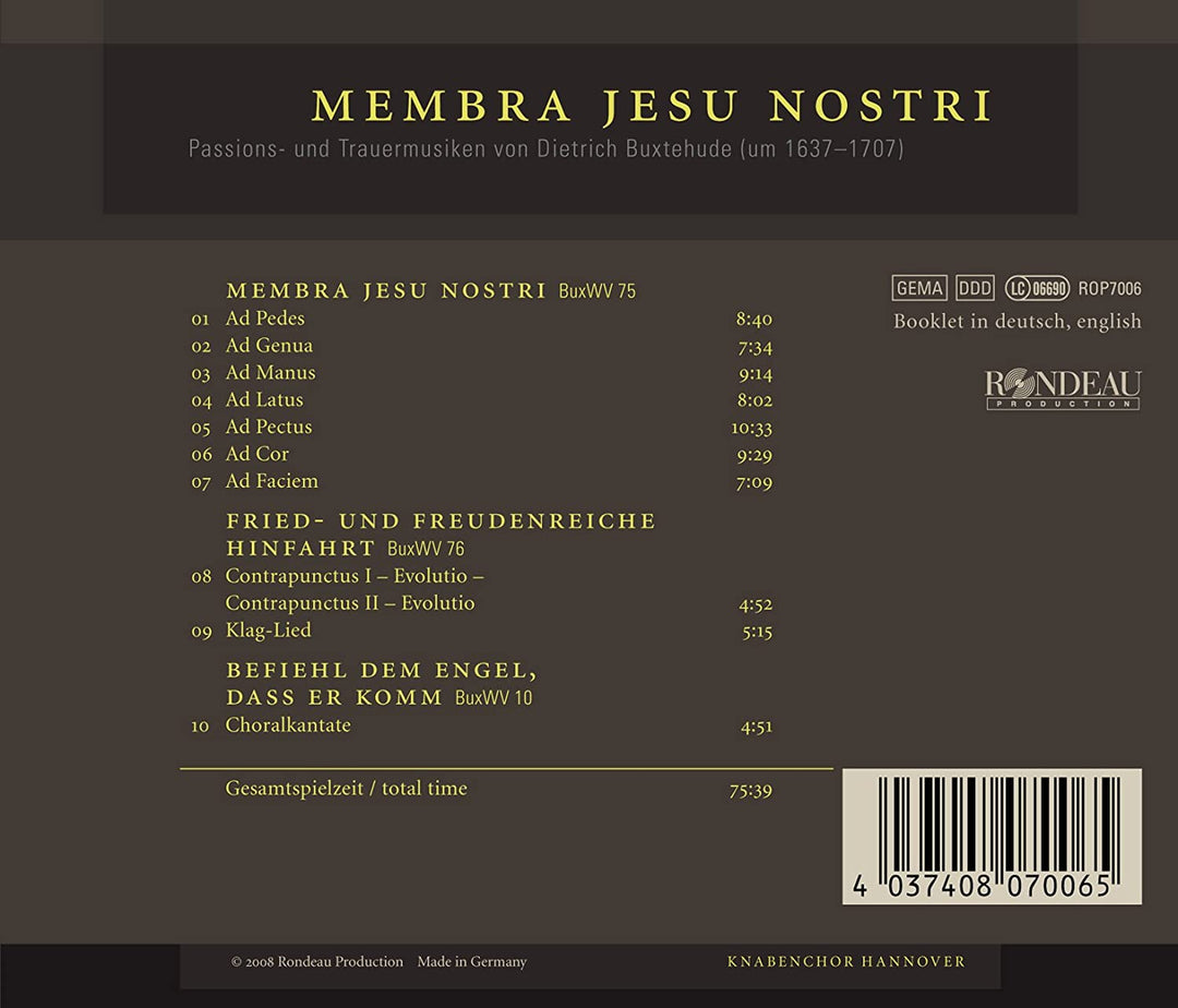 Dietrich Buxtehudebreiding - Membra Jesu Nostri [Audio CD]