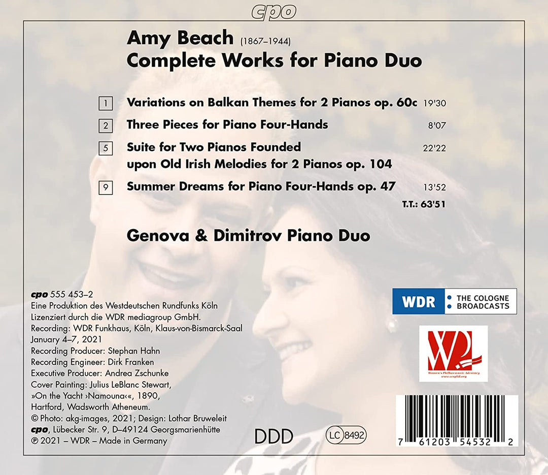 Genova & Dimitrov Piano Duo - Amy Beach: Complete Works for Piano Duo [Genova & Dimitrov Piano Duo] [Cpo: 555453-2] [Audio CD]