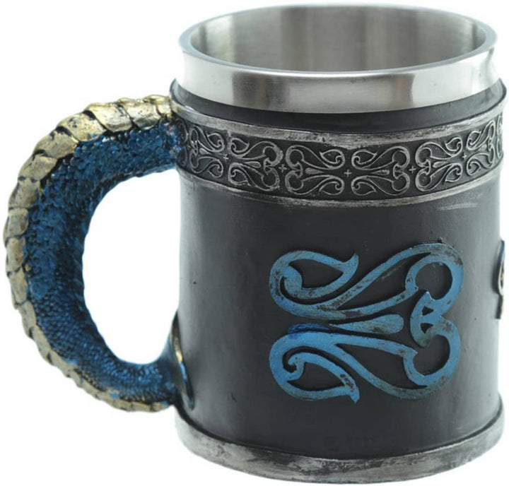 Puckator 1 x Decorative Dark Legends Dragon Tankard, Resin, Mixed, Height 11cm Width 13.5cm Depth 9cm