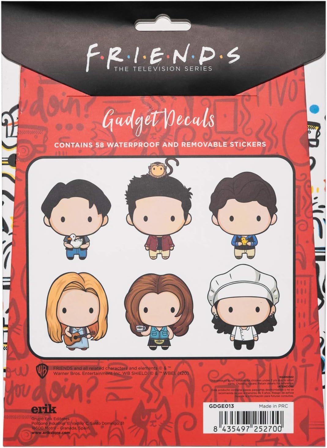 Grupo Erik Friends Stickers Gadget Decals - Waterproof and Reusable Stickers