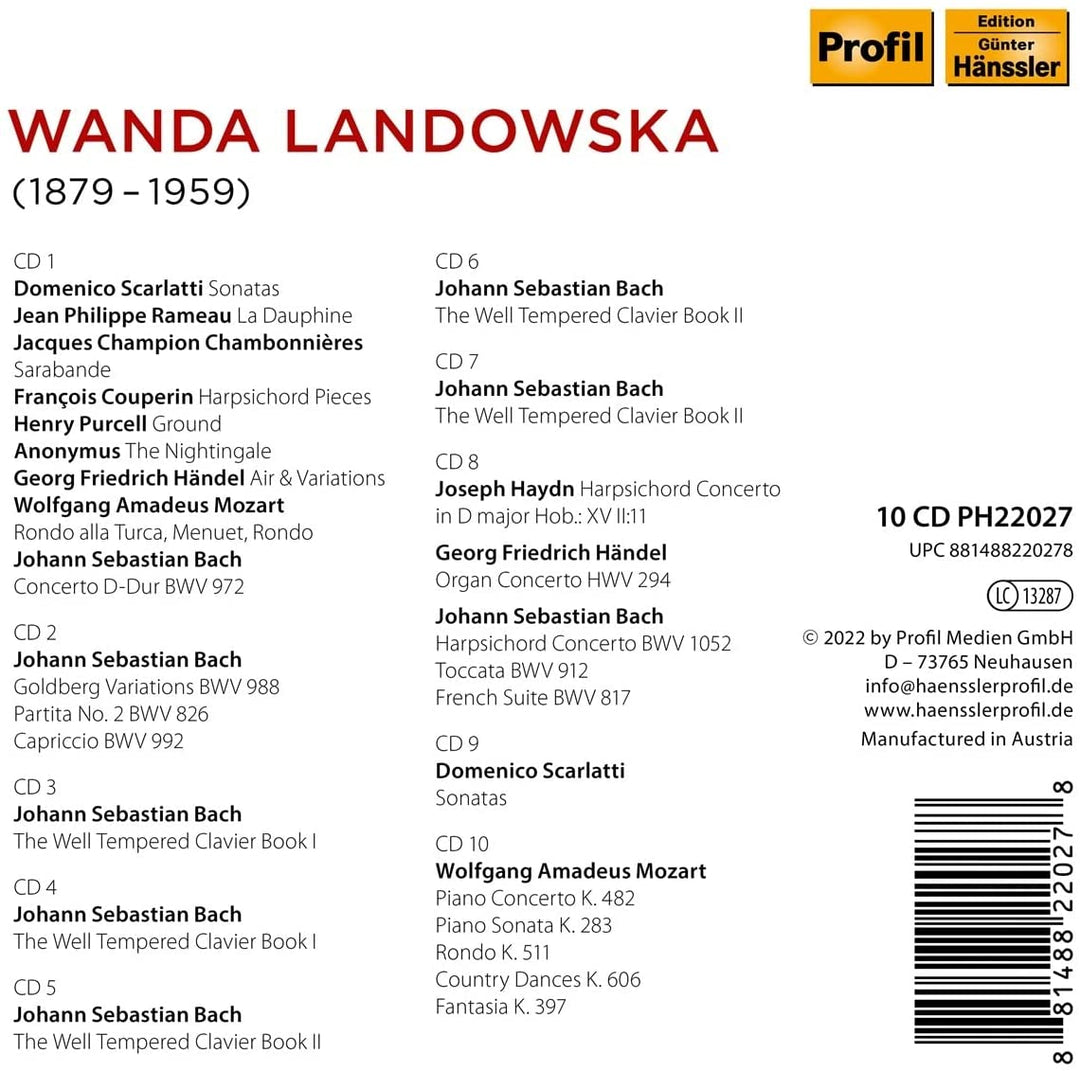 Wanda Landowska Plays [Audio CD]