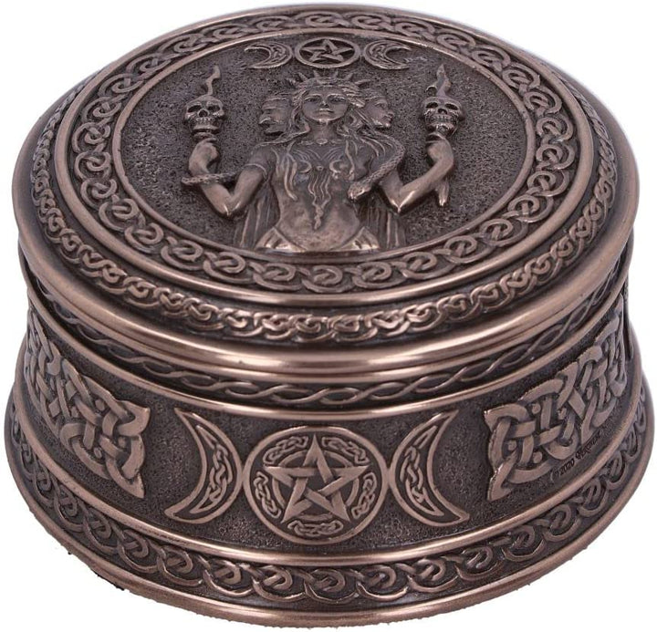 Nemesis Now Triple Moon Goddess Box 9.5cm, Bronze