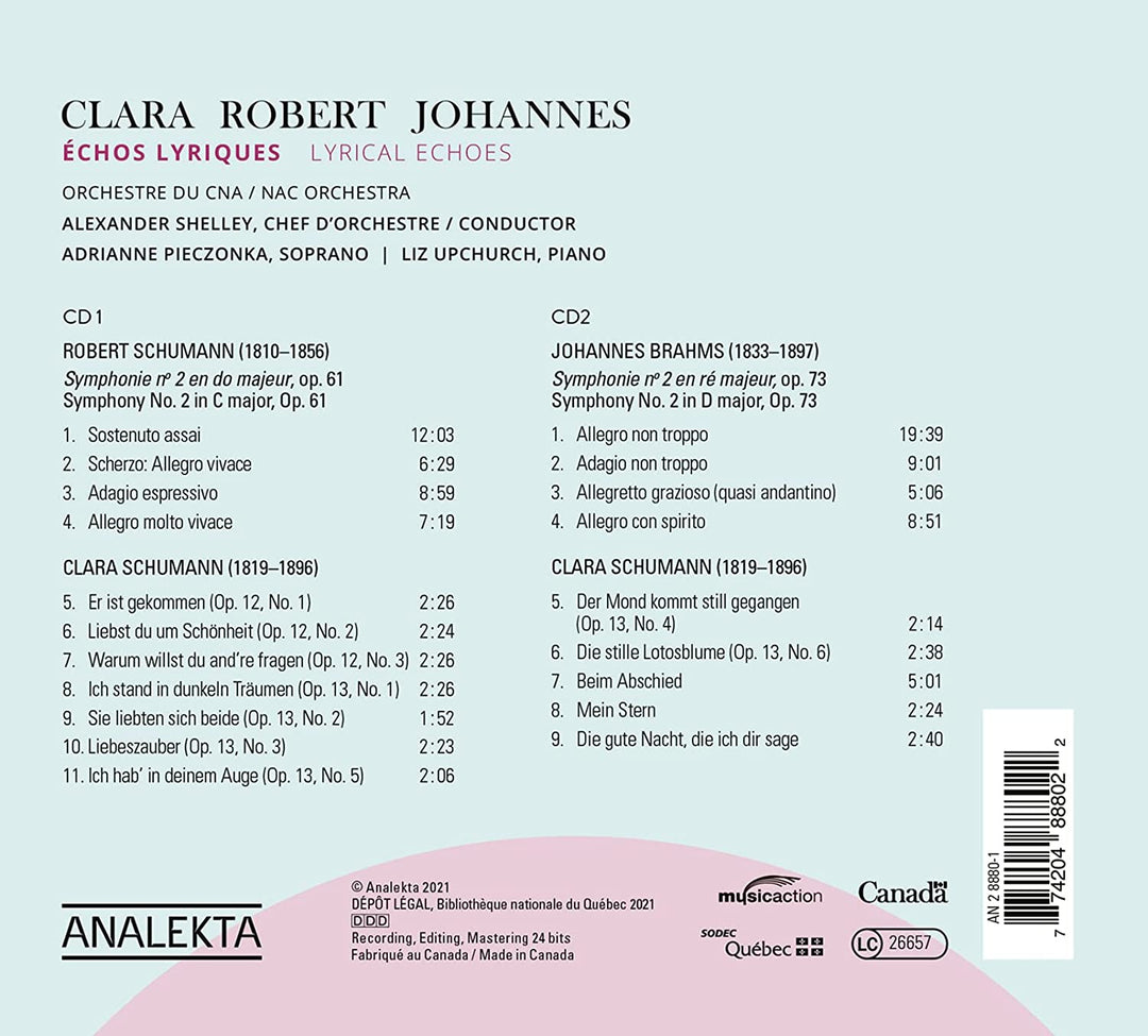 Clara-Robert-Johannes: Lyrical Echoes [Audio CD]